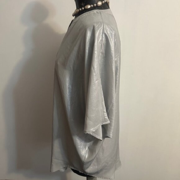 Chico's Metallic Split neck tunic, size 2/12 - Picture 2 of 5